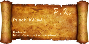 Pusch Kálmán névjegykártya